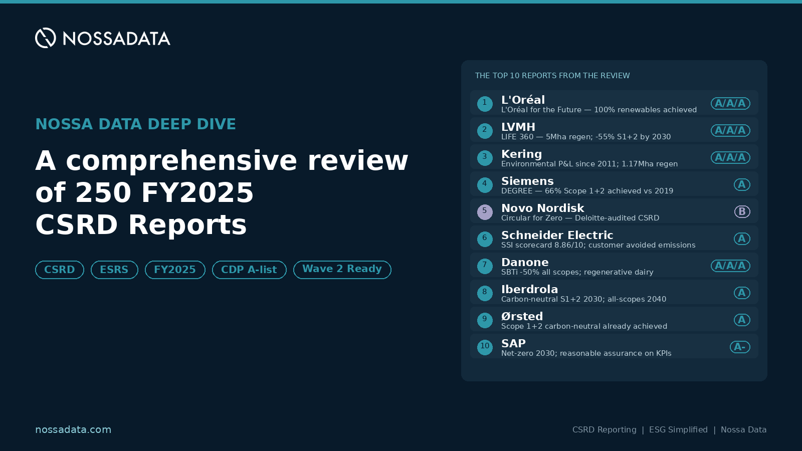 A comprehensive review of 250 FY2025 CSRD Reports