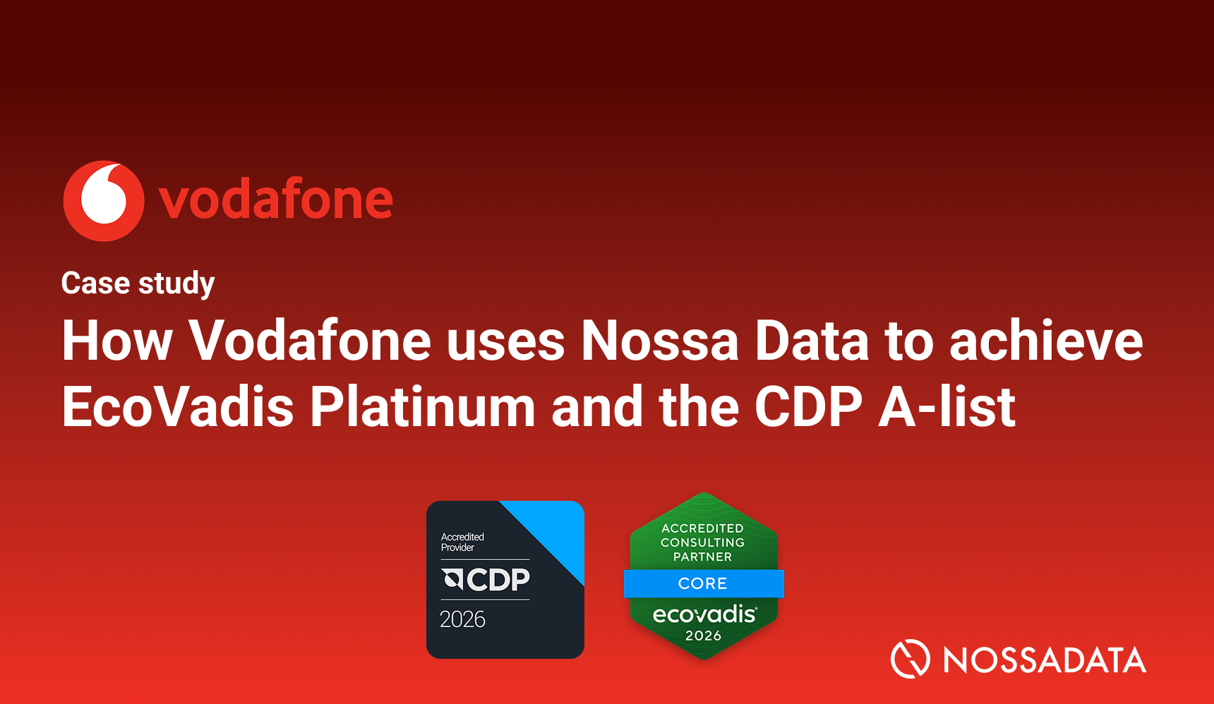 How Vodafone uses Nossa Data to achieve EcoVadis Platinum and the CDP A-list