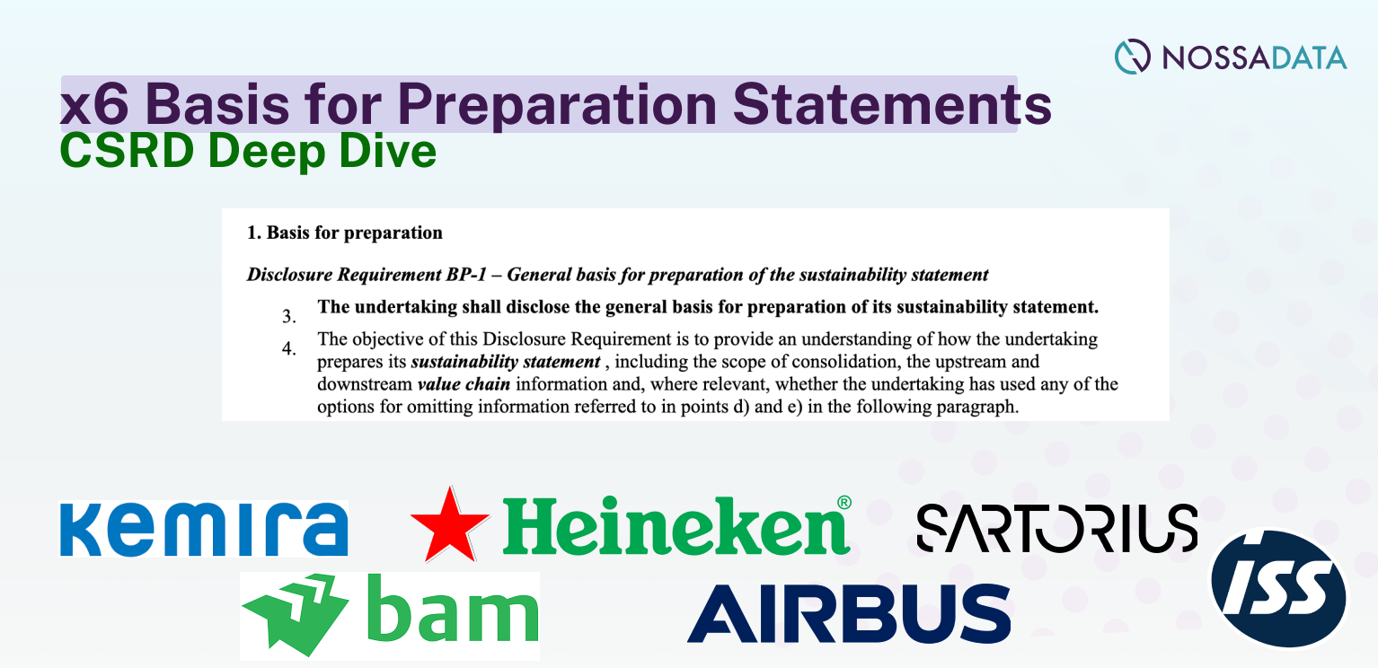 Basis for Preparation CSRD - x6 companies compared