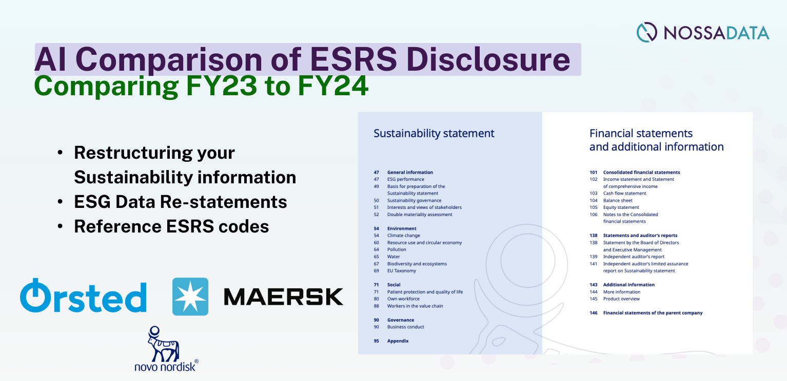 AI Comparison of Pre and Post CSRD Reporting: Maersk, Orsted, Novo Nordisk