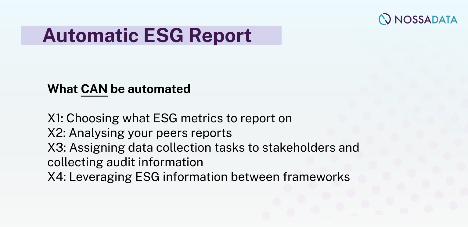 How to make an automatic ESG Report: What you can / cannot automate
