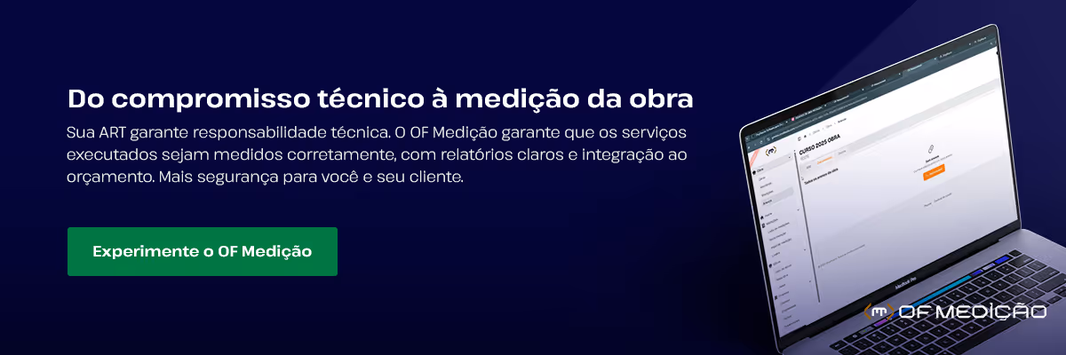 anner do módulo OF Medição da OrçaFascio para controle de contratos e medições de obra 
