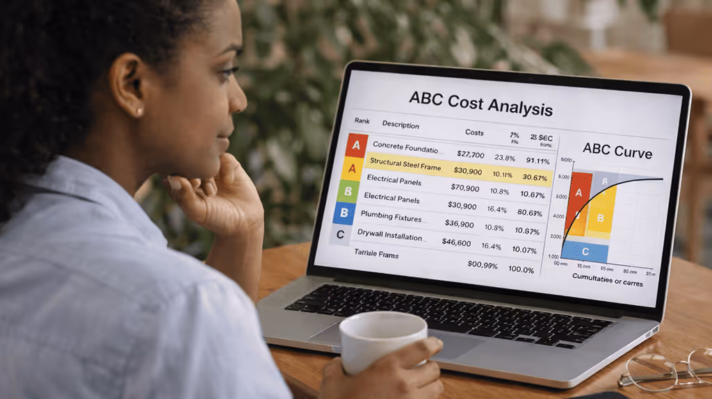 Curva ABC no controle de custos e priorização de insumos da obra