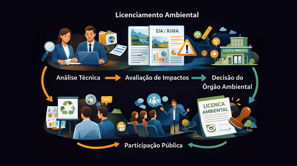Etapas do processo de licenciamento ambiental previstas no Projeto de Lei nº 2.159/2021