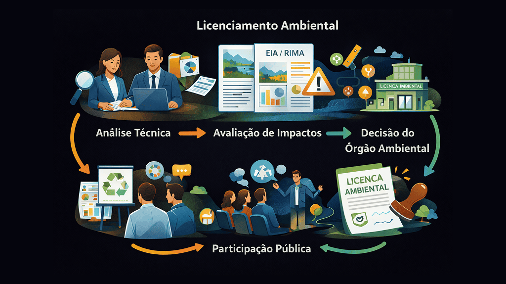 Etapas do processo de licenciamento ambiental previstas no Projeto de Lei nº 2.159/2021