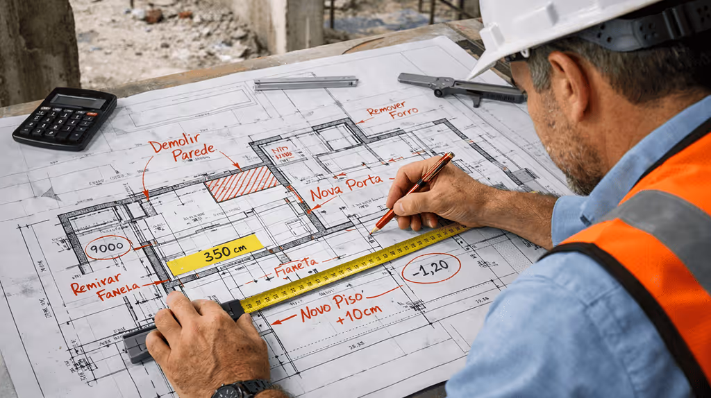 planejamento técnico de reforma em edifício conforme NBR 16280 