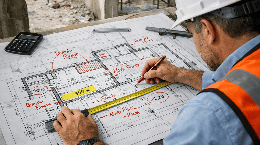 planejamento técnico de reforma em edifício conforme NBR 16280 