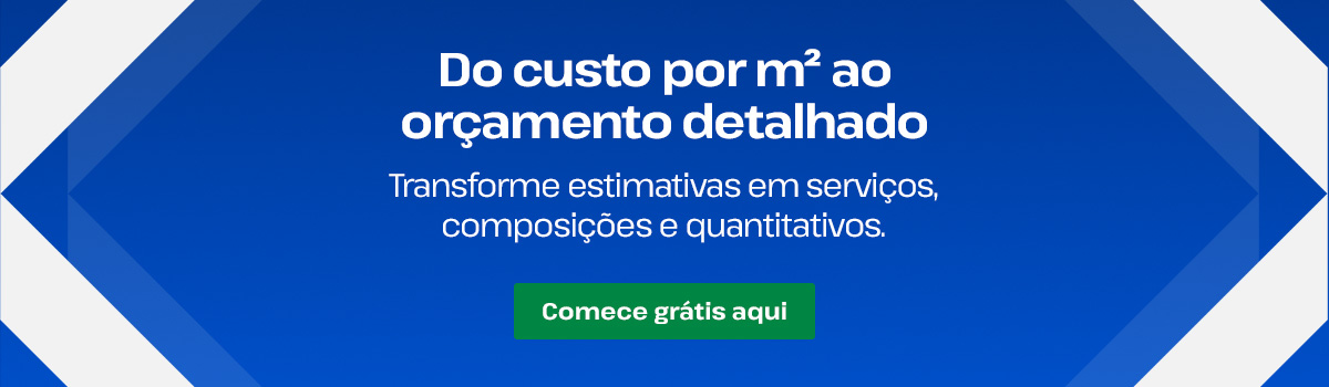 Banner da OrçaFascio sobre transformar estimativas pelo CUB em orçamento detalhado de obras.