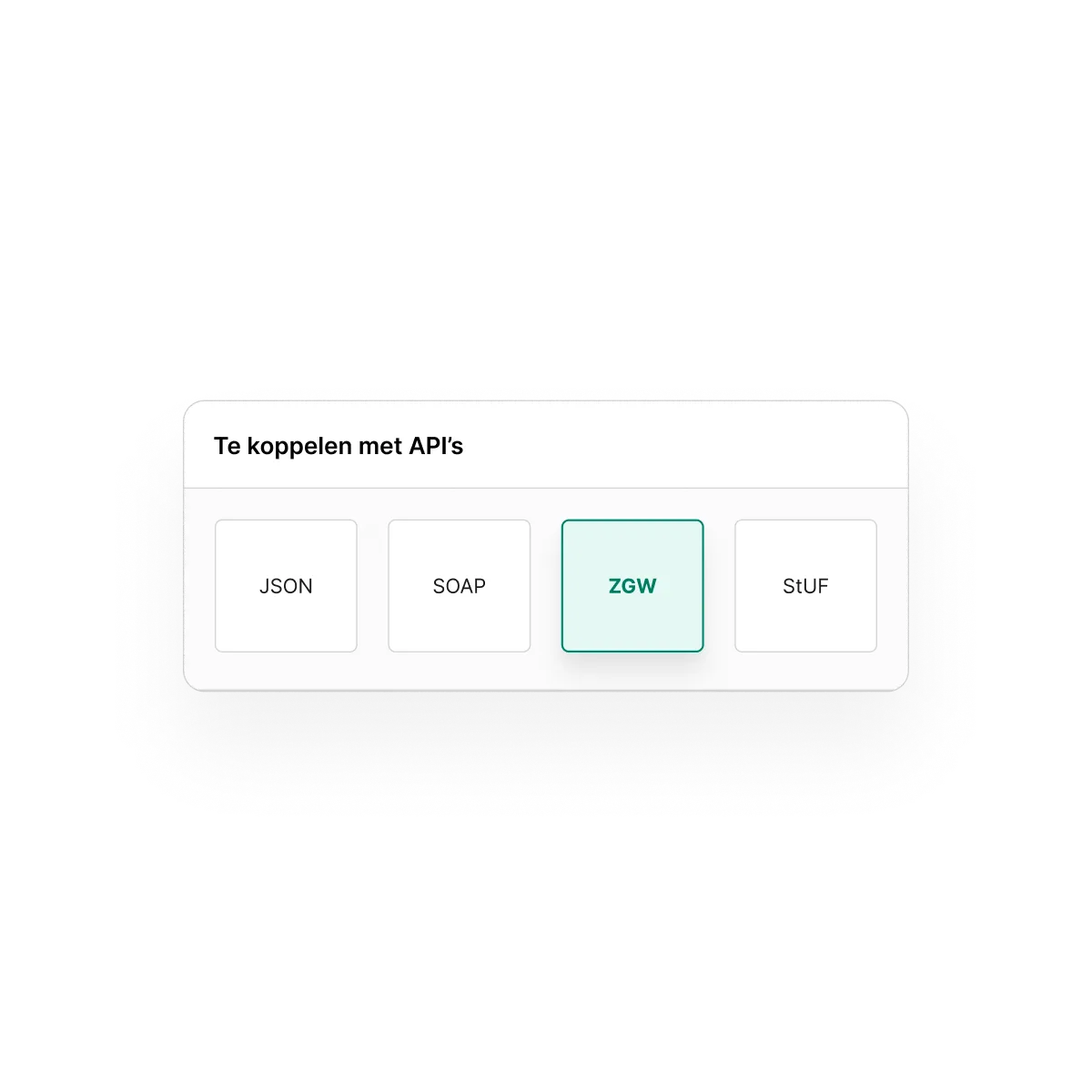 Afbeelding die vier voorbeelden geeft van API's waar TriplEforms mee gekoppeld kan worden aan jouw huidige applicaties.
