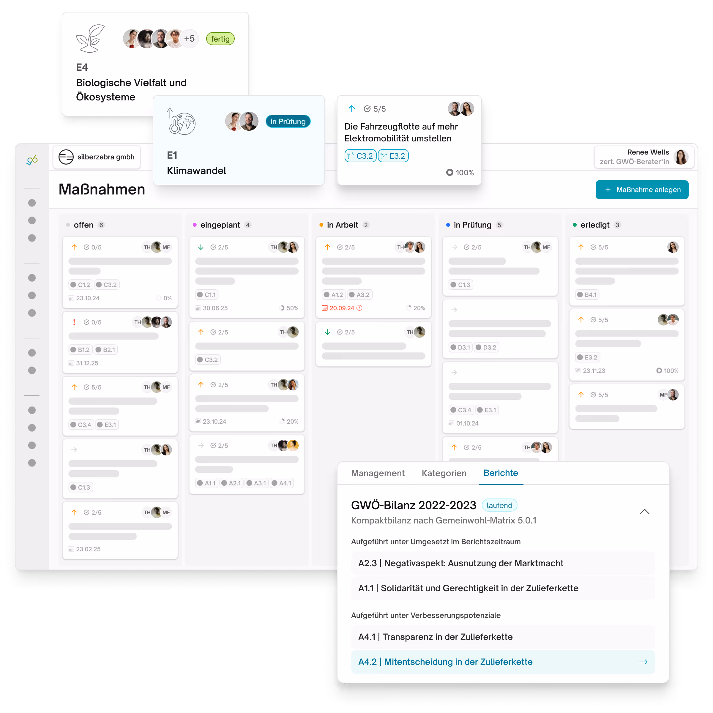 goodbalancer Screenshot mit hervorgehobenen Features