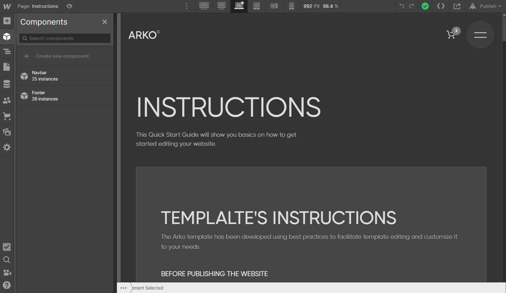 Components Instructions - Arko Webflow Template