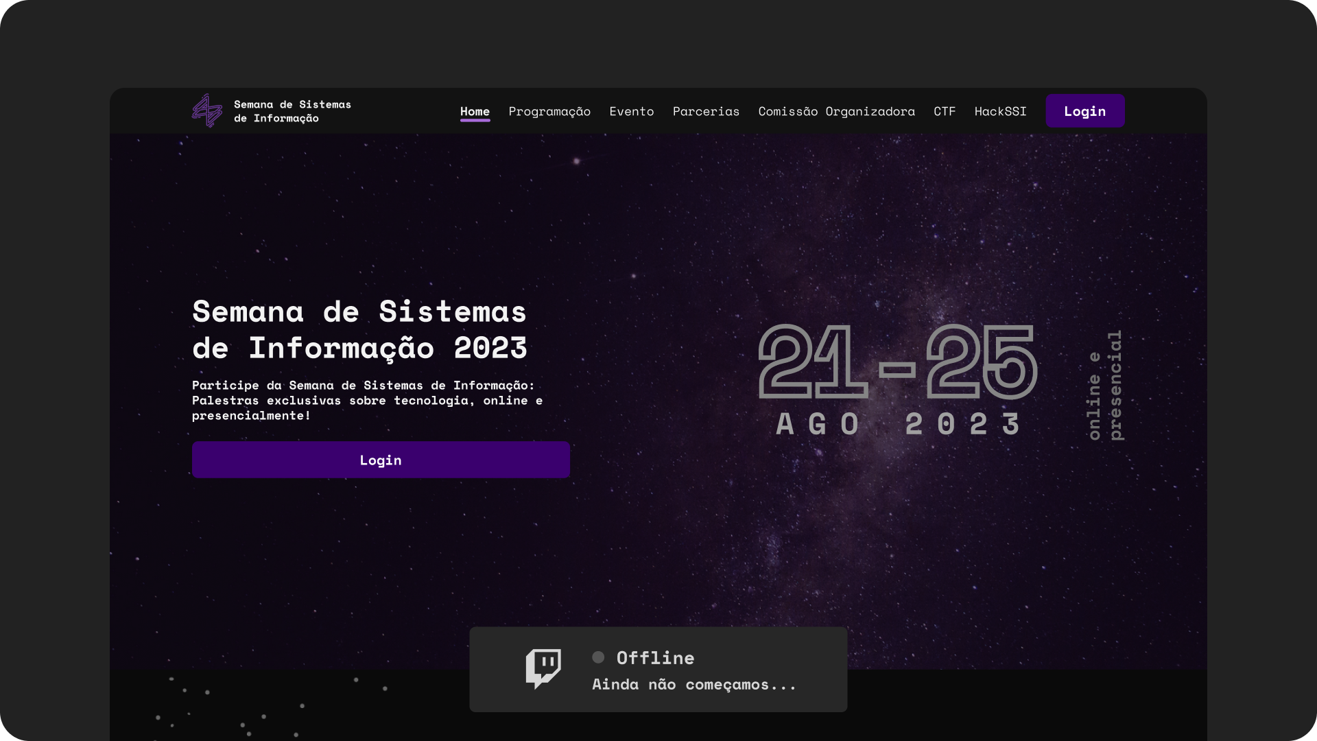 The homepage of the Information System Website