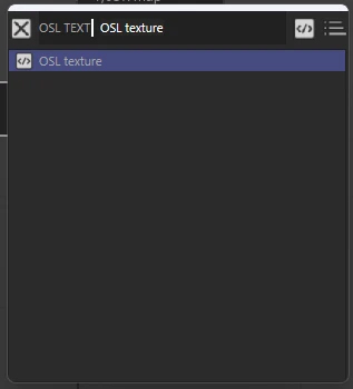 Finding the OSL Texture: In the Node Editor, you can find the OSL Texture either by searching manually or using the shortcut Shift+C.