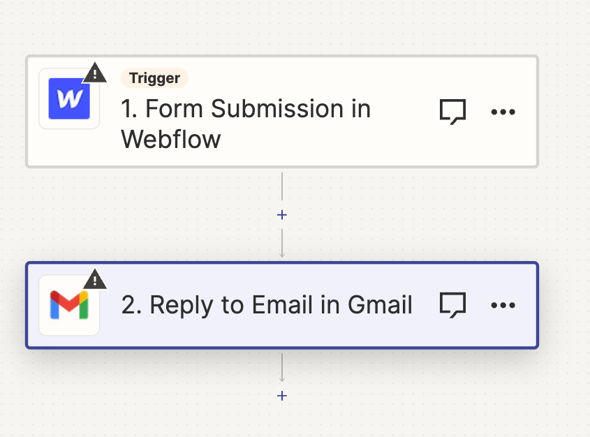 Create an Email action: In our case we use Gmail app.