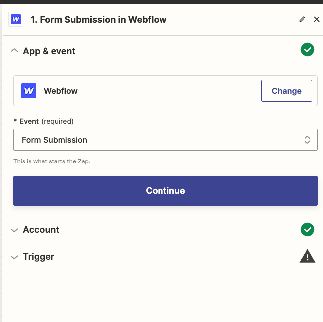 Define the Event: The event is a Form Submission on your Webflow site.