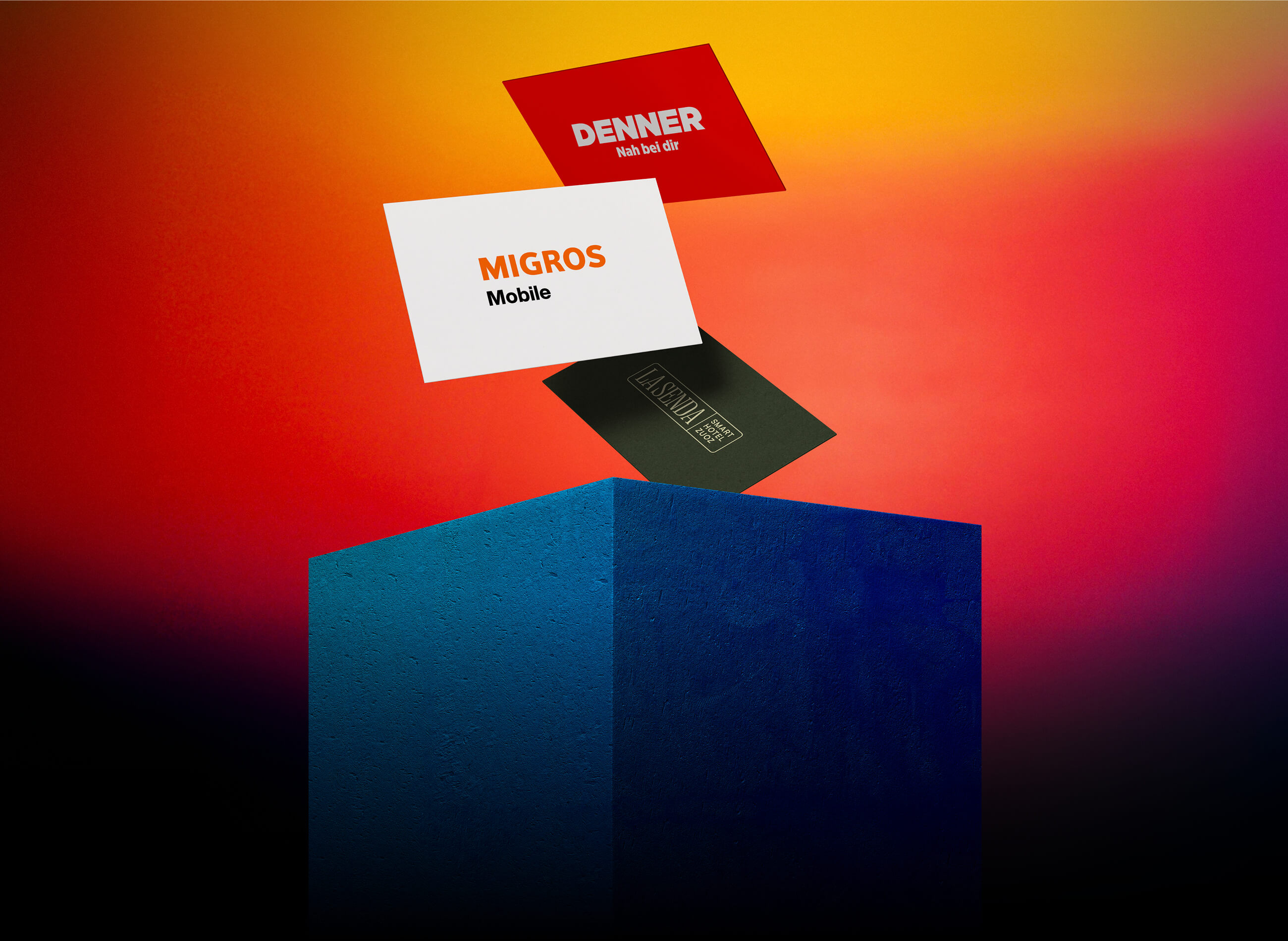 Floating business cards