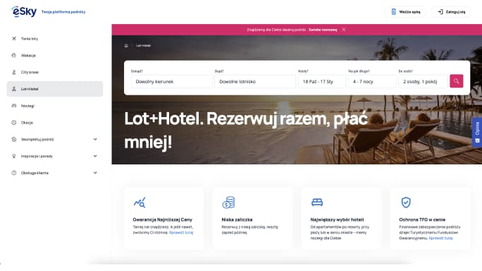 5. eSky.pl – last minute dla elastycznych 🛫