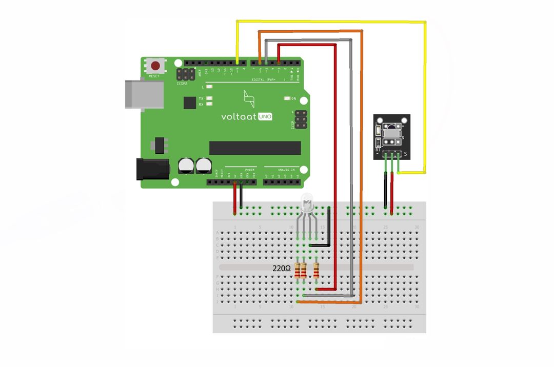Voltaat Learn - RGB led control using IR remote control