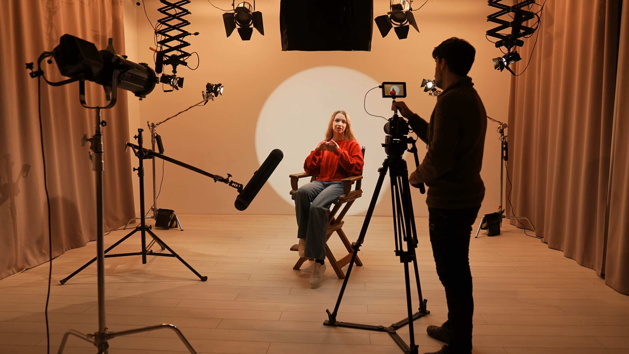 corporate video marketing set behind the scenes
