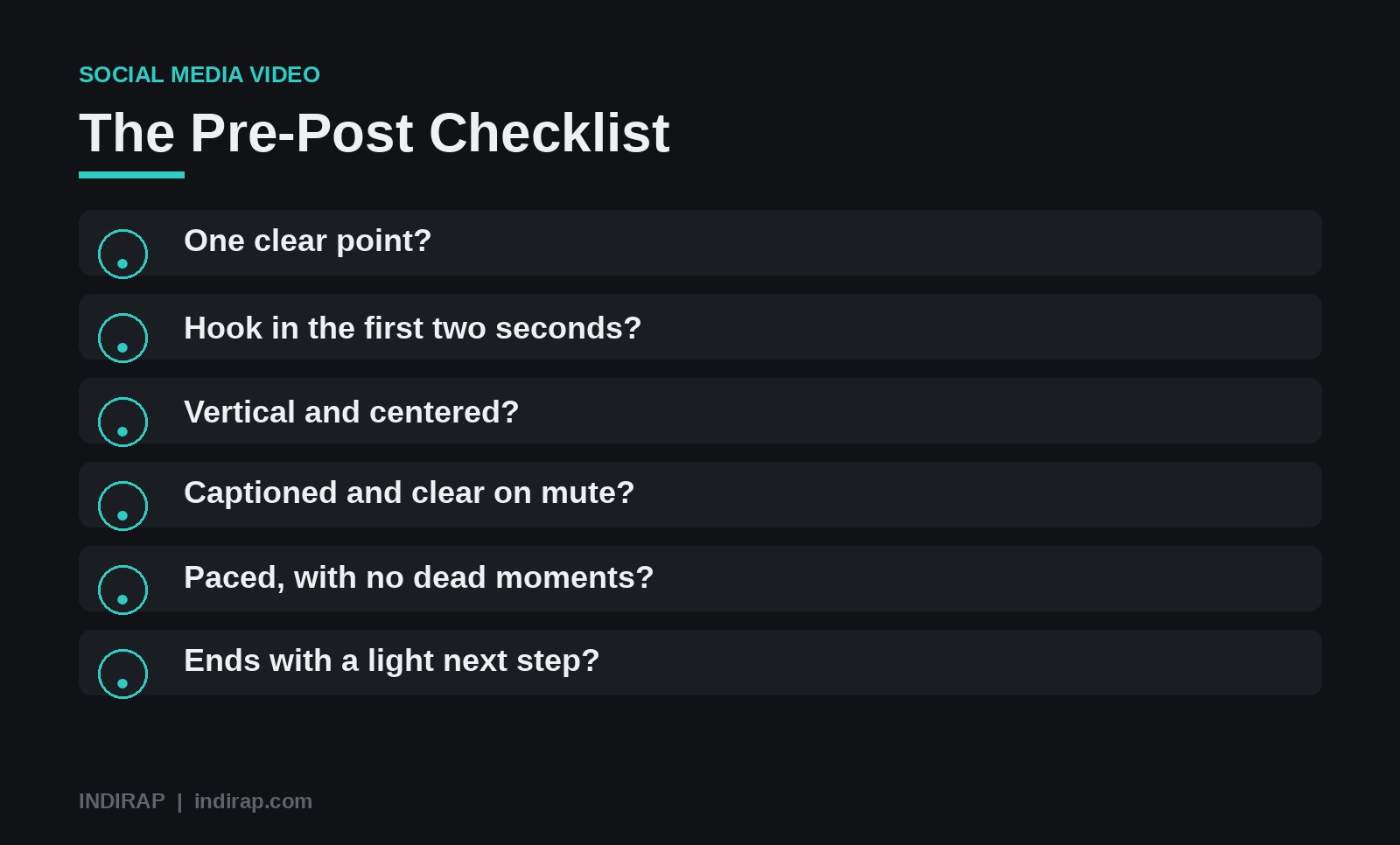 A production checklist for high-performing social media videos