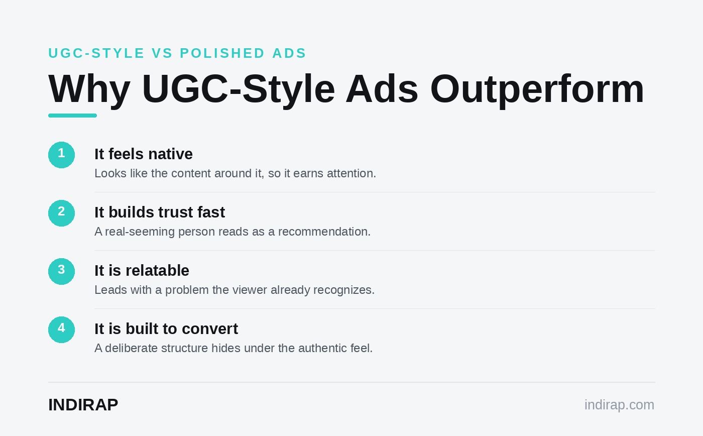 UGC-style ads compared with polished traditional ads