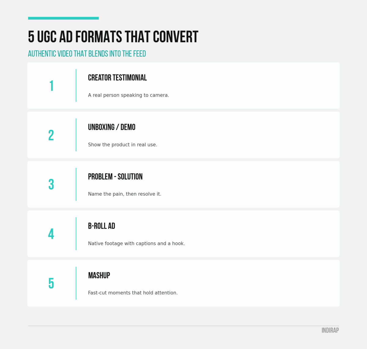 Infographic: five UGC ad formats that convert