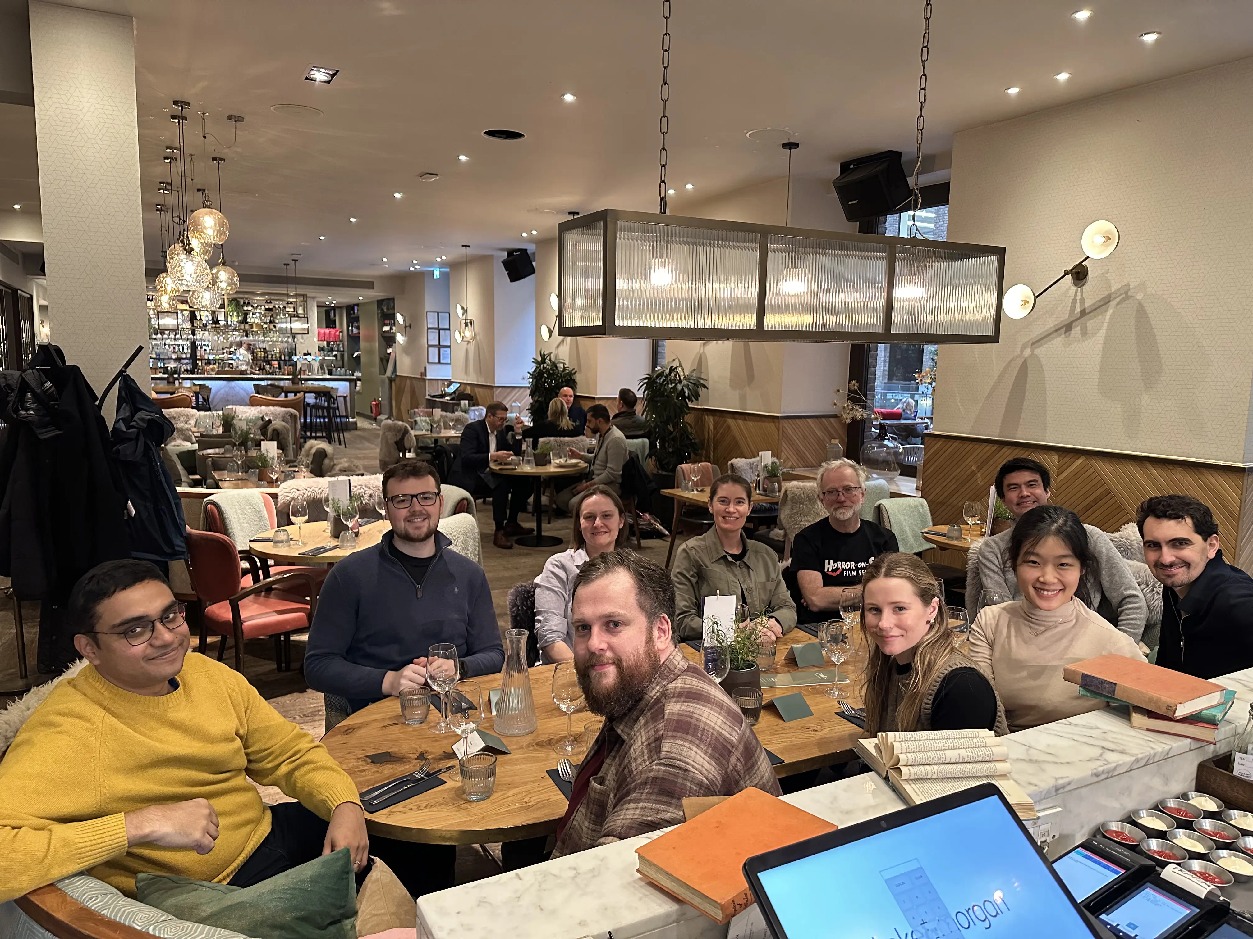 photo of team lunch out in the park