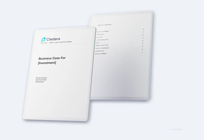 Software Business Case Template cover