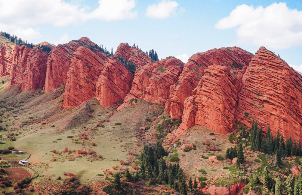 Jeti-Ögüz Kirghizistan falaises rouges