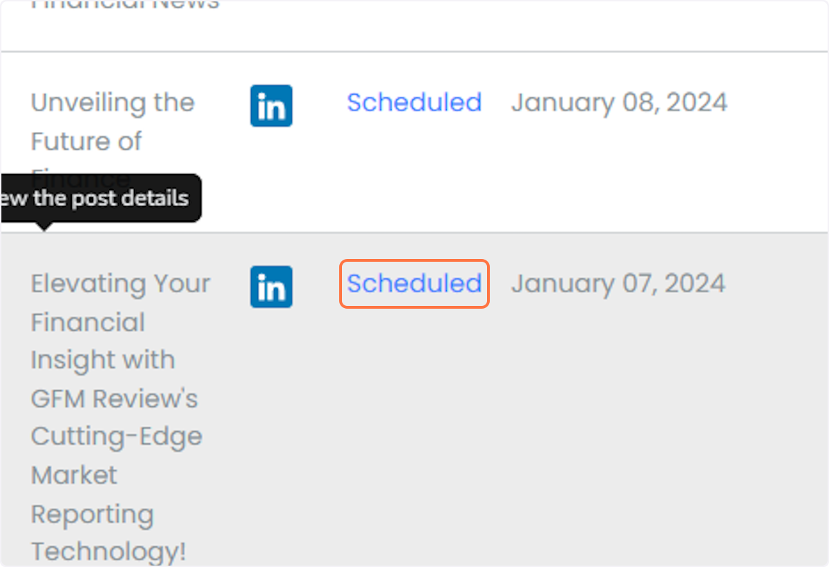 Click on Scheduled