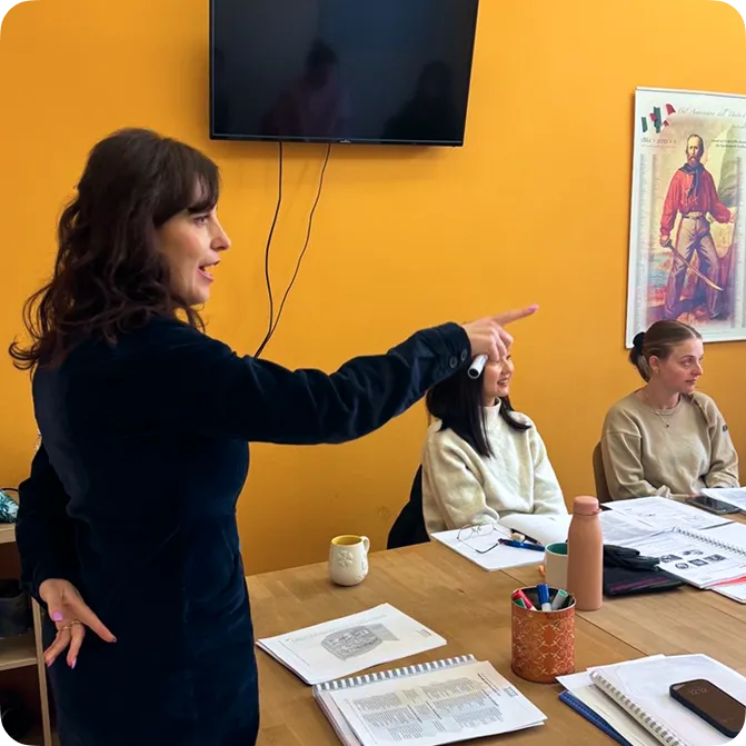 Academic lesson during a study abroad program in Italy