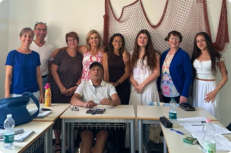 Group photo of some study abroad students and their teachers