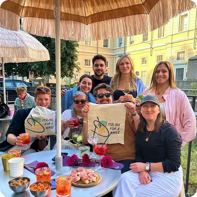 A group of students eating ice cream in Salerno during their study abroad in Italy