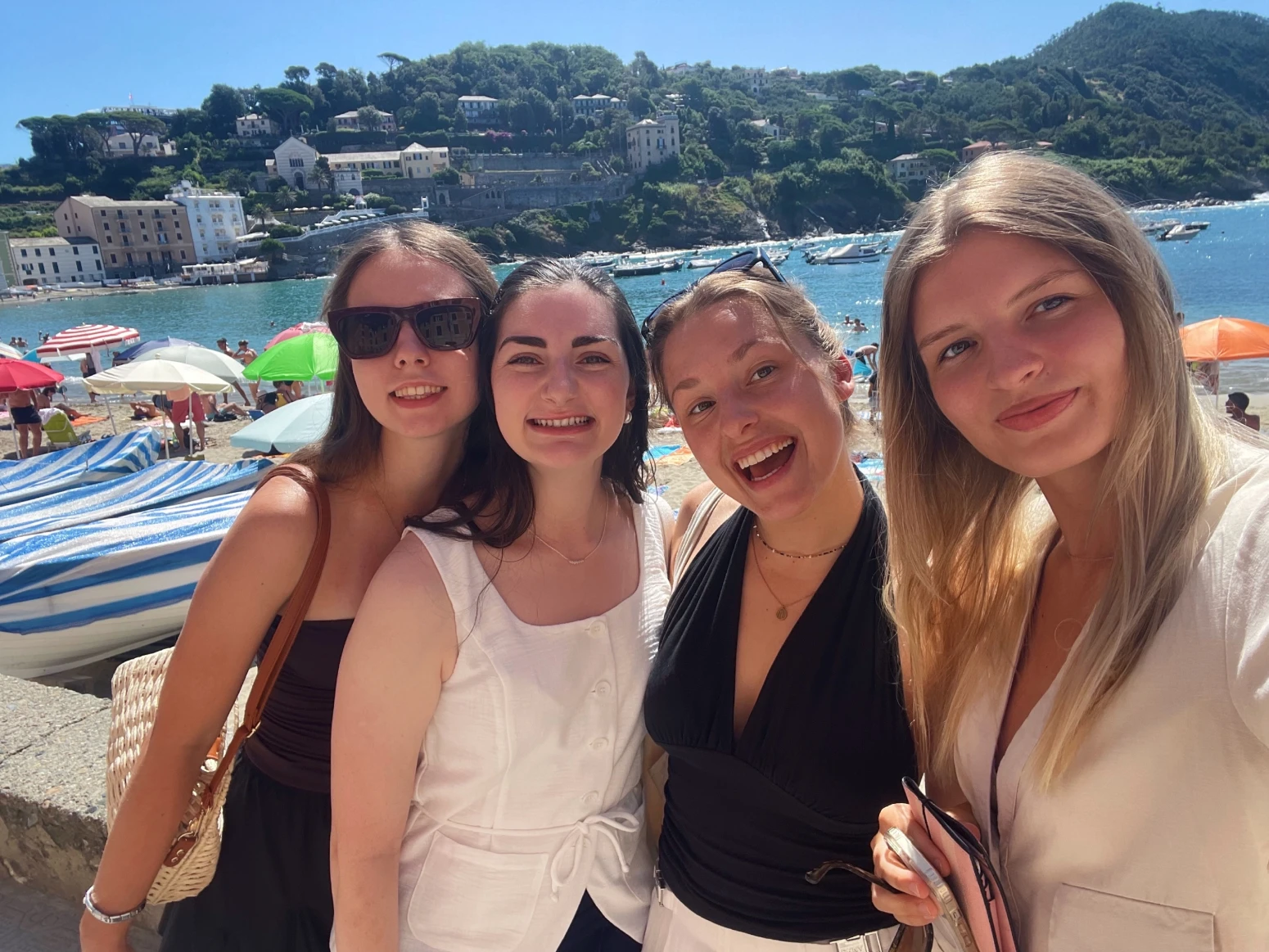 Eve with her new friends during her gap program in Sestri Levante