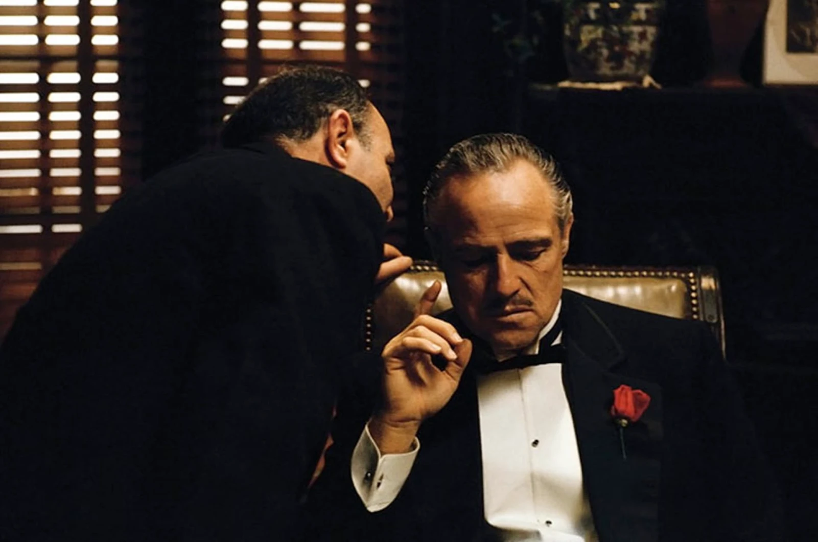 A scene from The Godfather, one of the Italian movies that influenced American cinema