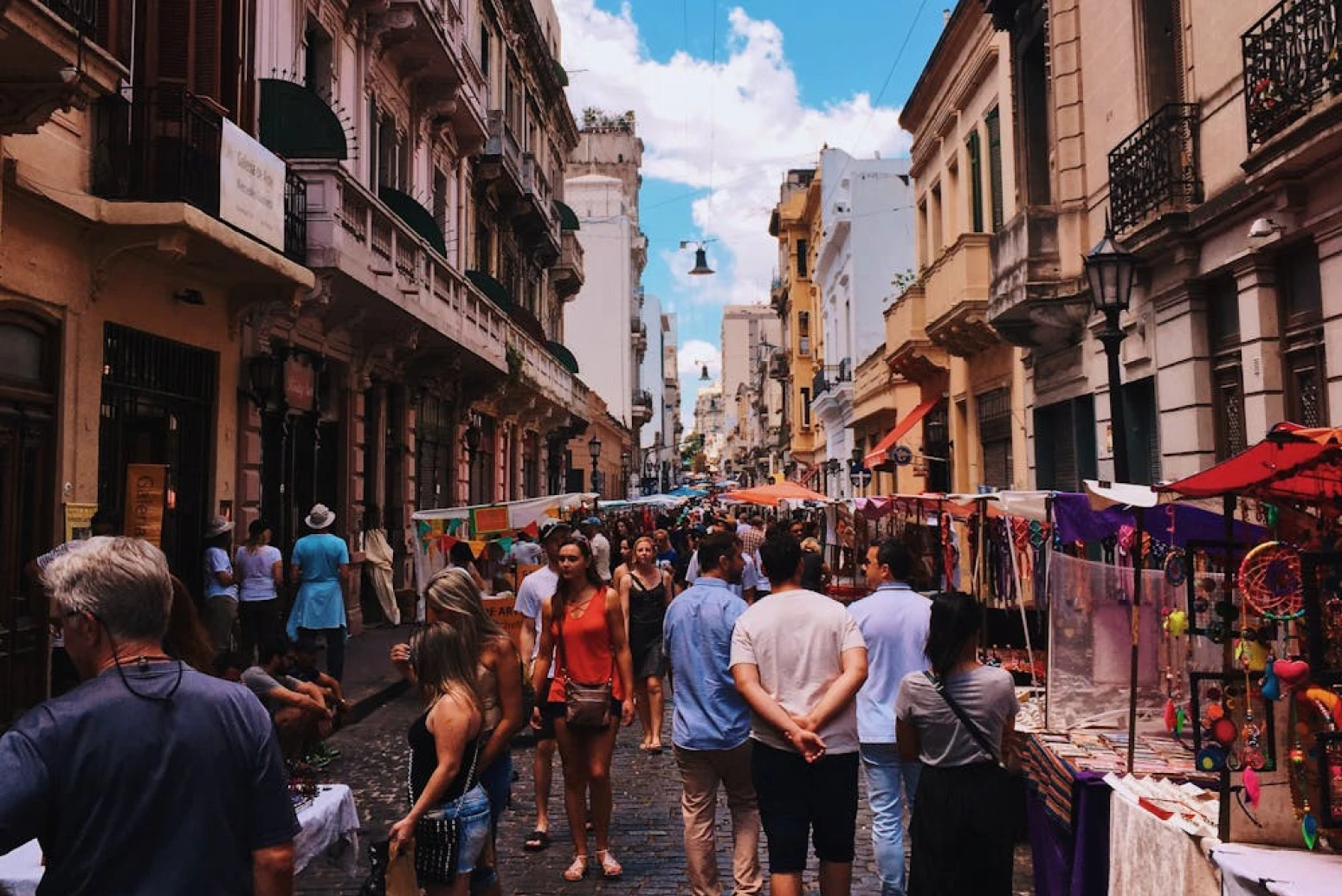 People in a market in Italy