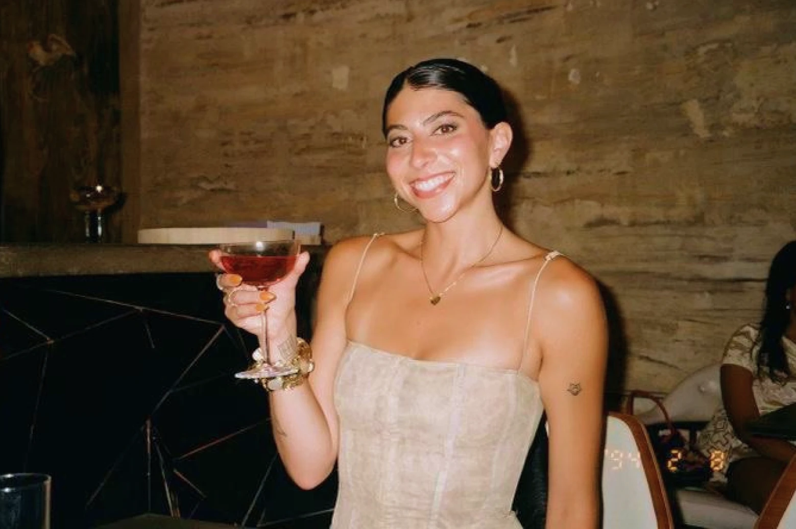 Justine out for a drink