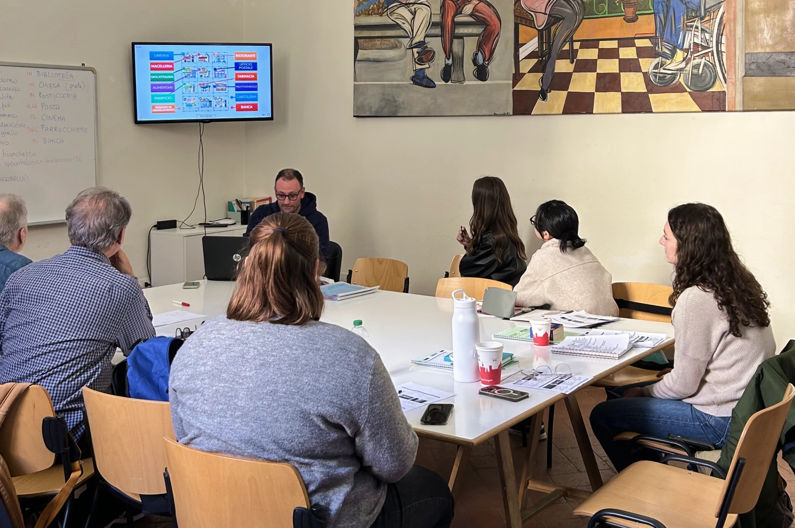 People learning Italian during their gap year in Italy