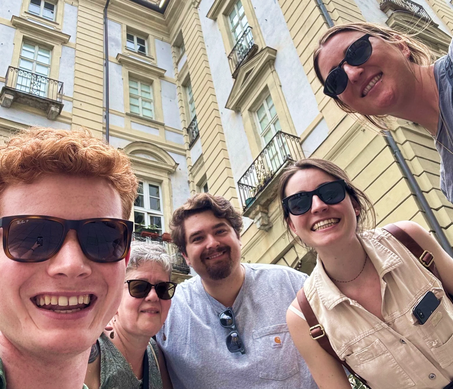 Joshua with some new friends in Turin