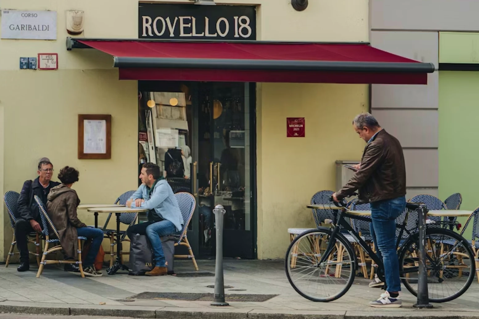 People at a restaurant in Milan