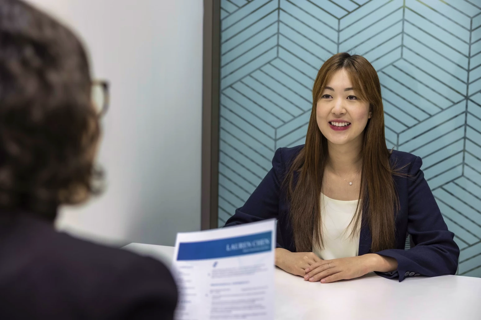 Recently graduated student interviewing for a job