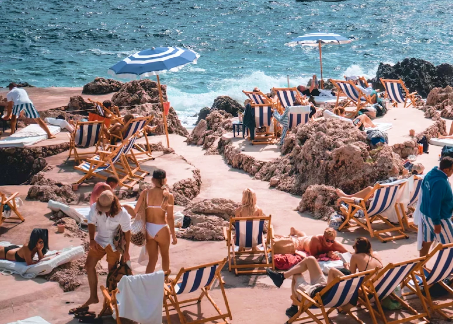 Afternoon at the beach during summer in Italy