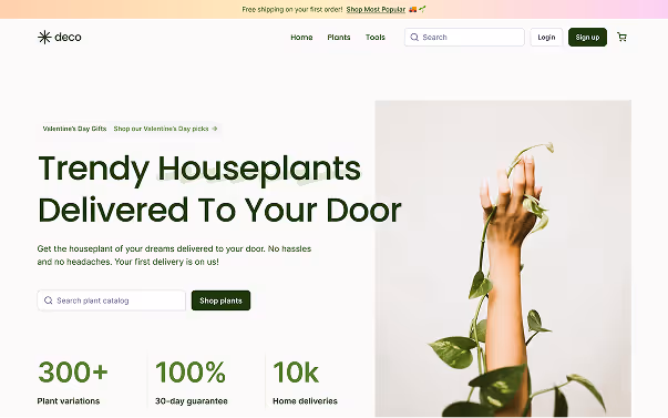 Houseplant delivery mockup image