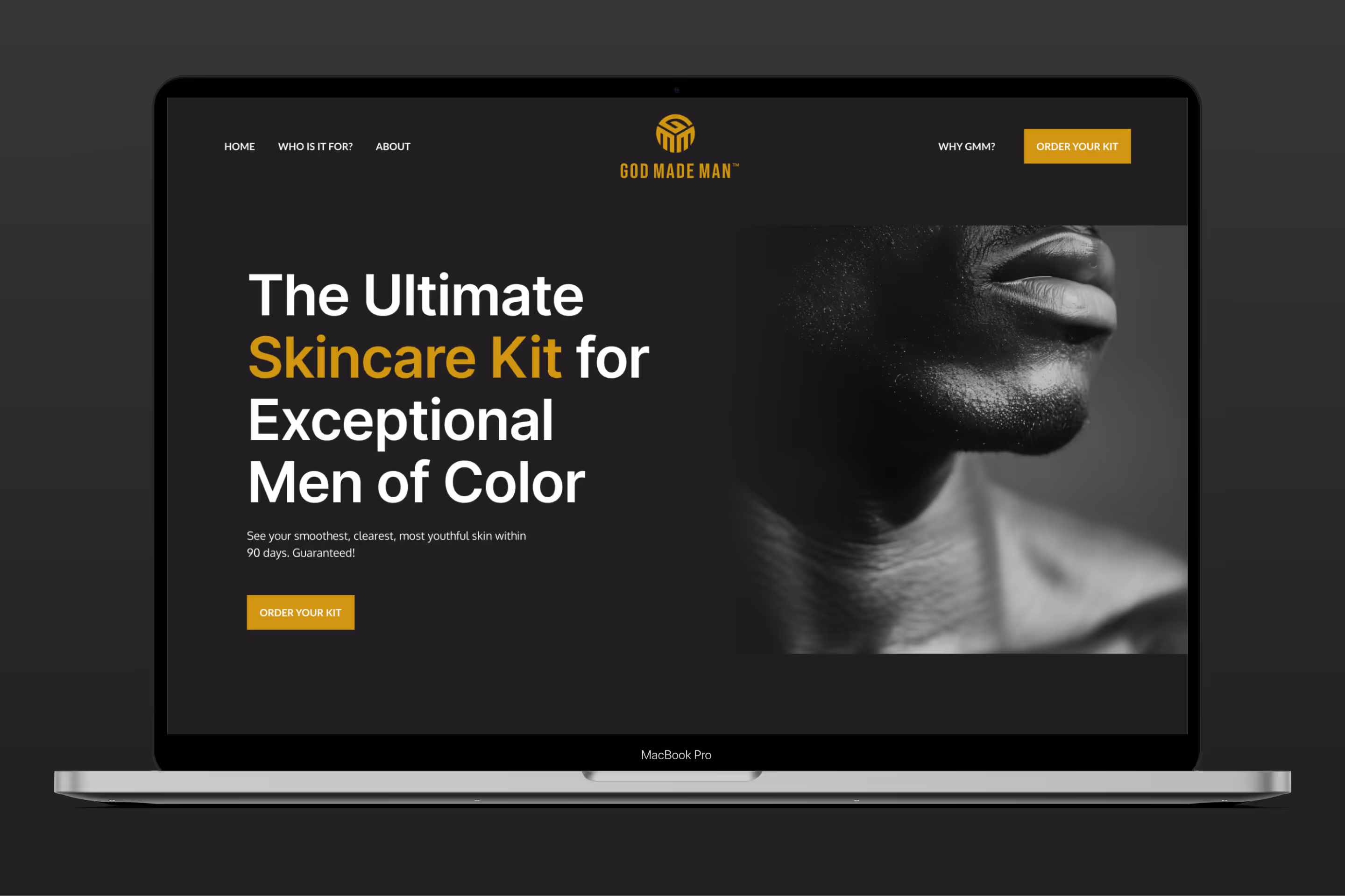 God Made Man website mockup