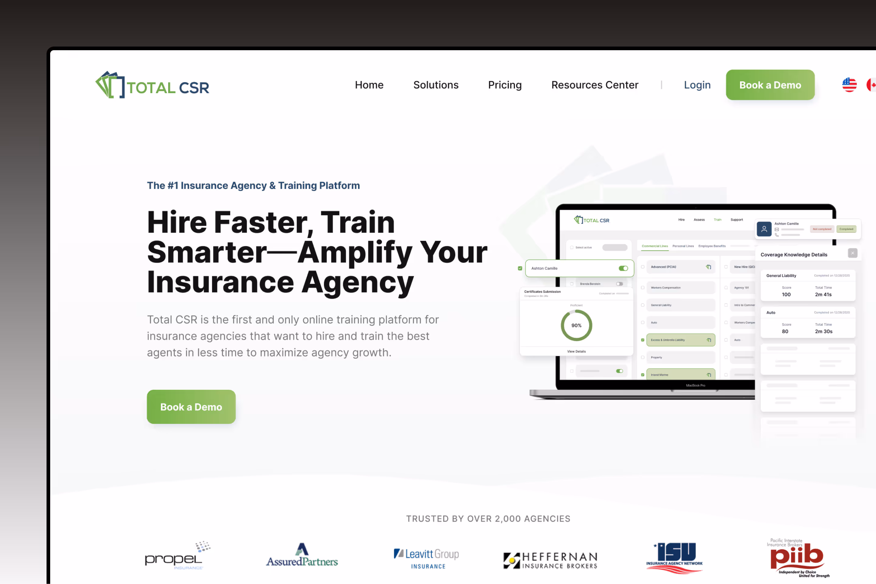 Total CSR website mockup