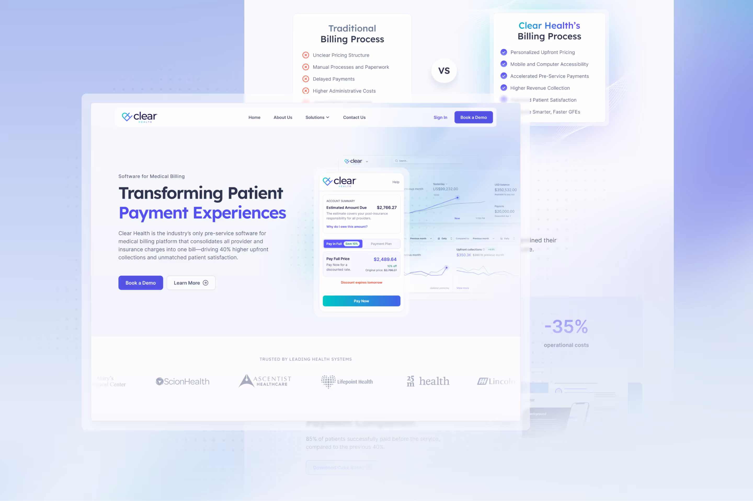 Clear Health website mockup