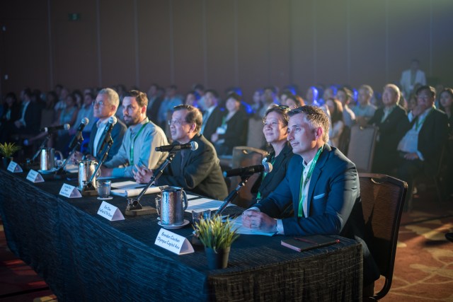 The judges panel for The Liveability Challenge 2018 consists of (from left to right) Assaad Razzouk, Group Chief Executive, Sindicatum Sustainable Resources, Vinnie Lauria, Managing Partner, Golden Gate Ventures, Lim Hock Chuan, Chief Executive, Temasek Foundation Ecosperity, Elim Chew, Co-founder, FastFast and Brandon Courban, Executive Director, Olympus Capital Asia.
