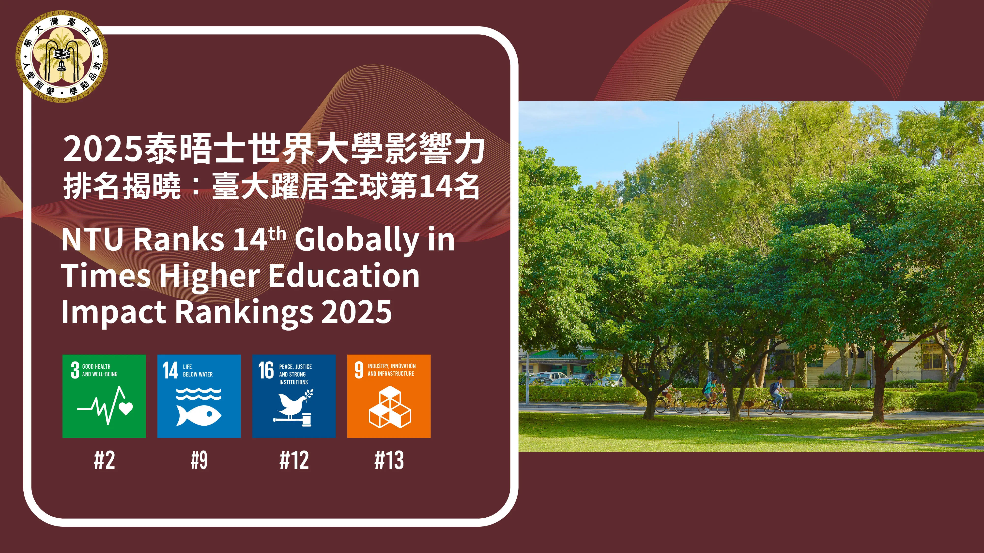 THE  University Impact Rankings 2025: NTU Ranks 14th Globally