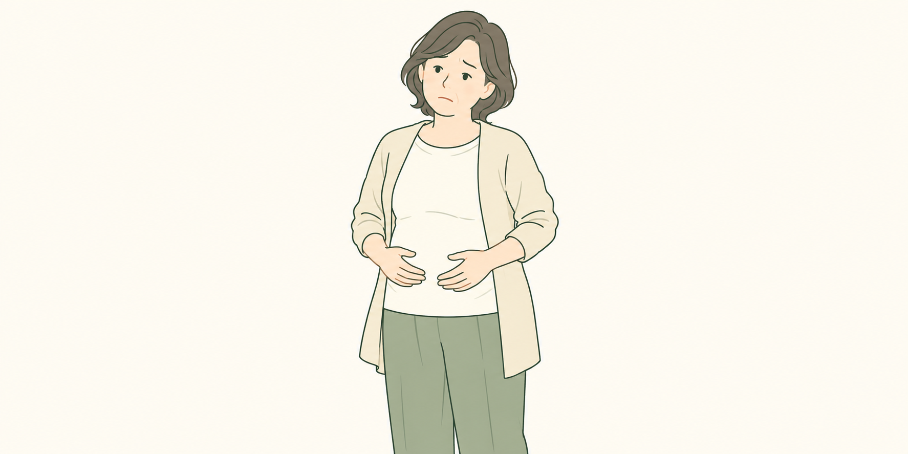 更年期にお腹まわりの変化を感じている女性