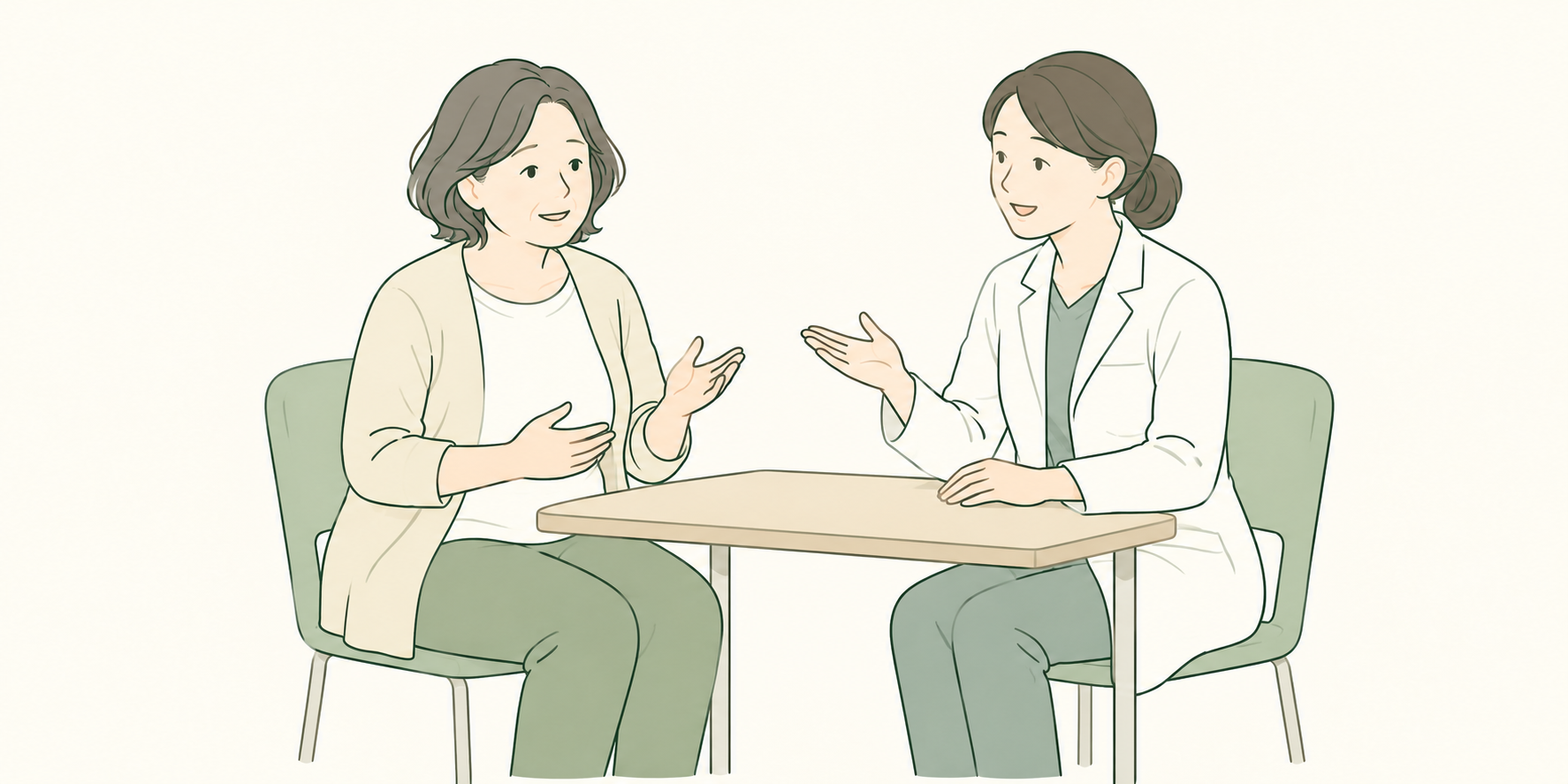 更年期の体重管理について医師に相談する女性